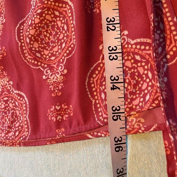 Lauren Conrad size M pleated neckline tie back dress burnt orange/sienna EUC - Picture 14 of 14